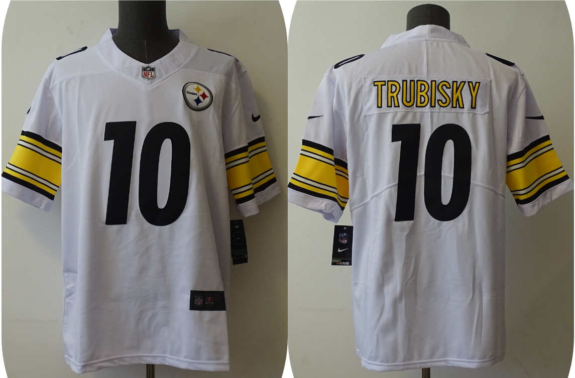 Men's Pittsburgh Steelers Mitchell Trubisky #10 White Jersey